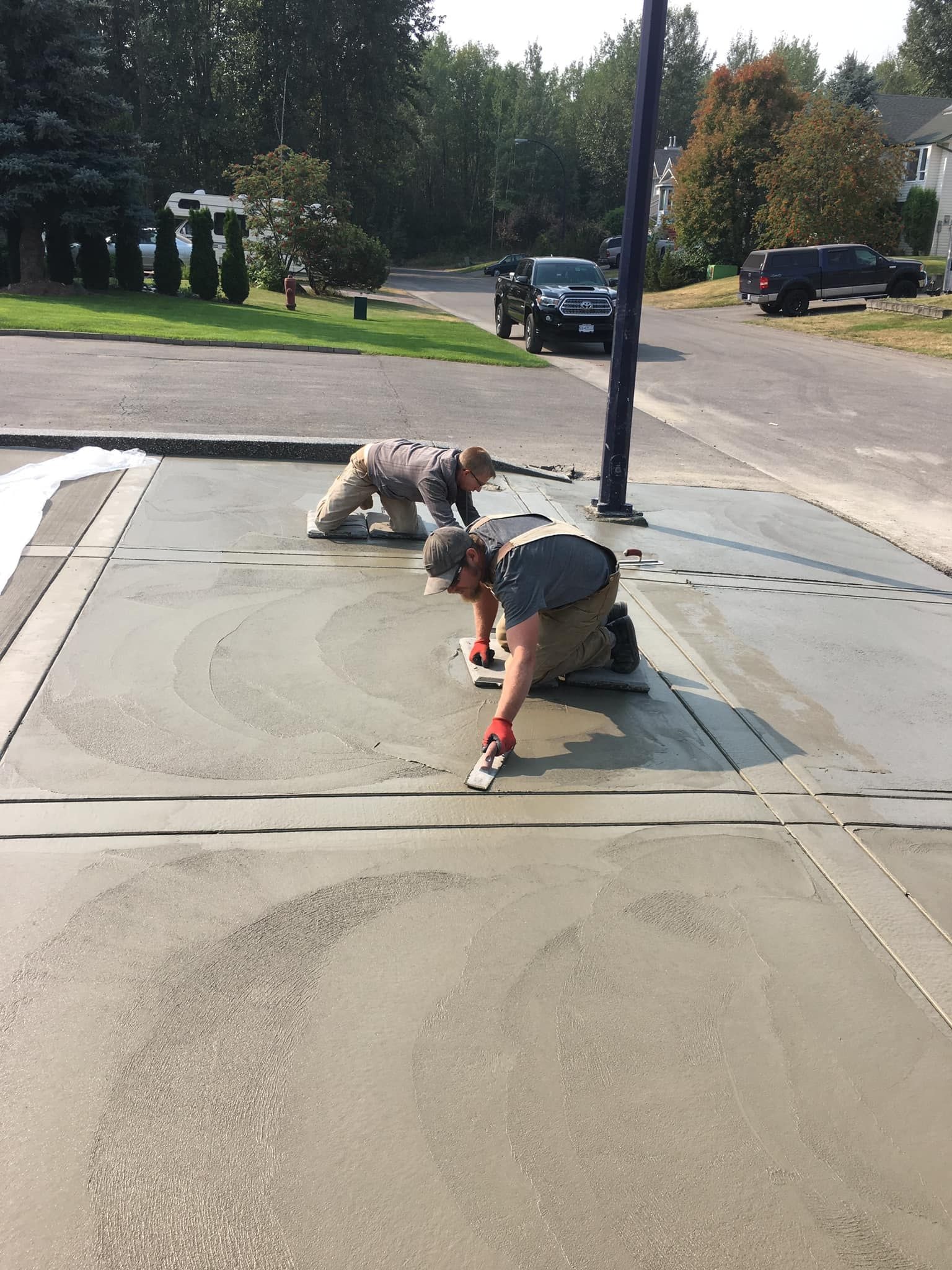 Driveway Finish Work — concrete project in Quesnel